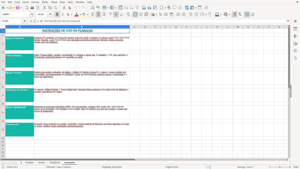Instruções – Compra e venda Excel – Planilha grátis (2026)