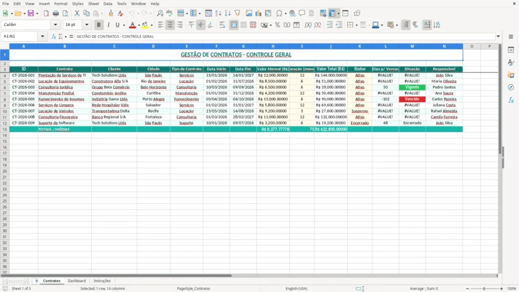 Contratos – Gestão de contratos Excel – Planilha grátis (2026)