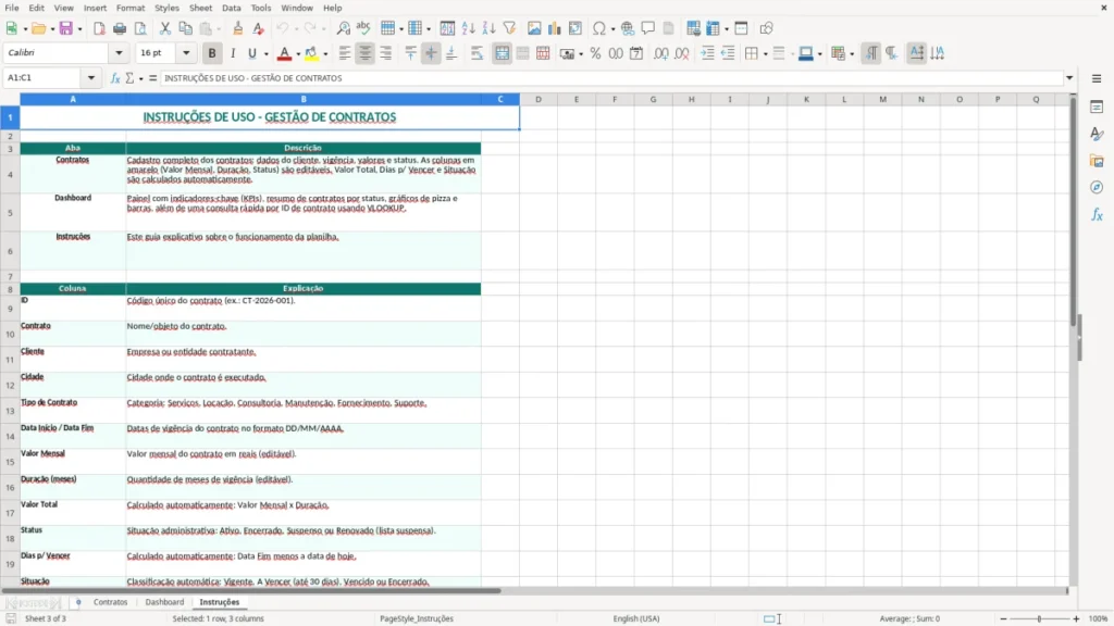 Instruções – Gestão de contratos Excel – Planilha grátis (2026)