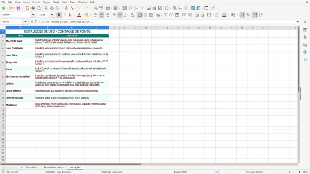 Instruções – Ponto de funcionários Excel – Planilha grátis (2026)