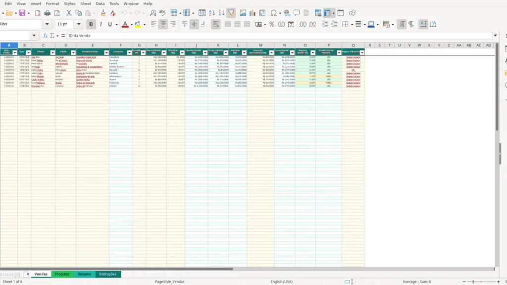 Vendas – Margem de lucro Excel – Planilha grátis (2026)