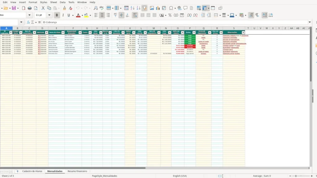 Mensalidades – Mensalidades Escolares Excel – Planilha Grátis (2026)