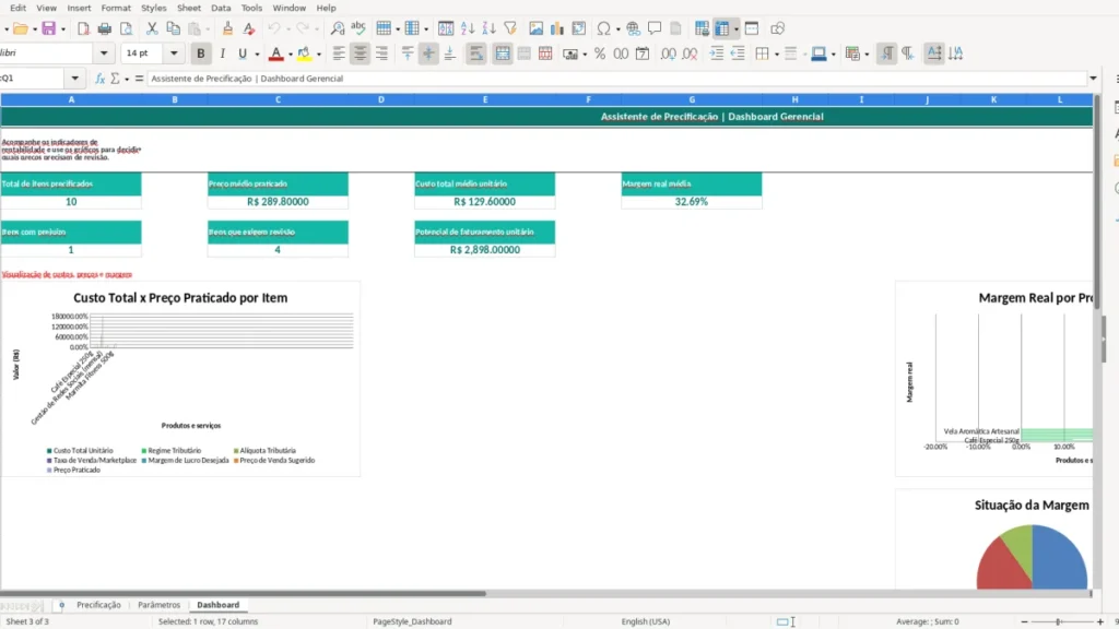 Dashboard – Precificação Excel – Planilha Grátis (2026)