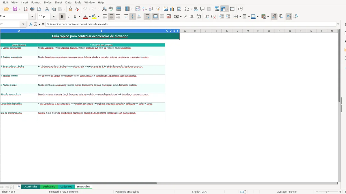 Screenshot 4: Instruções tab - Excel template travada nao desce